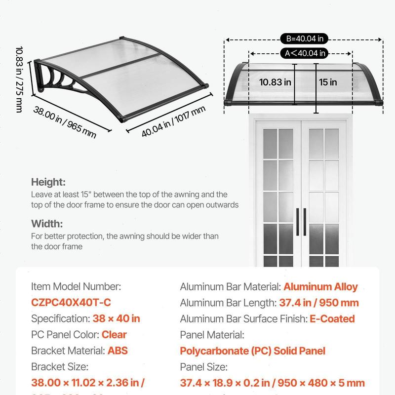 Awnings for Door Entrance,Exterior Front DoorWindow Awnings with Drainage