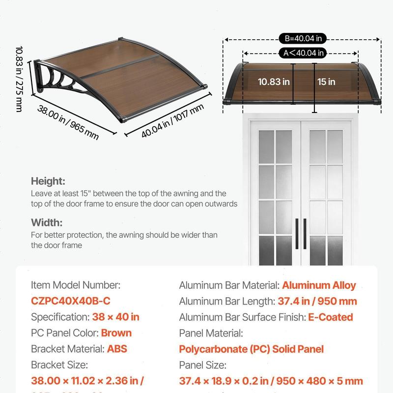 Awnings for Door Entrance,Exterior Front DoorWindow Awnings with Drainage