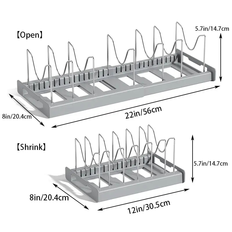 Pot Lids Organizer Rack for Cabinet and Countertop