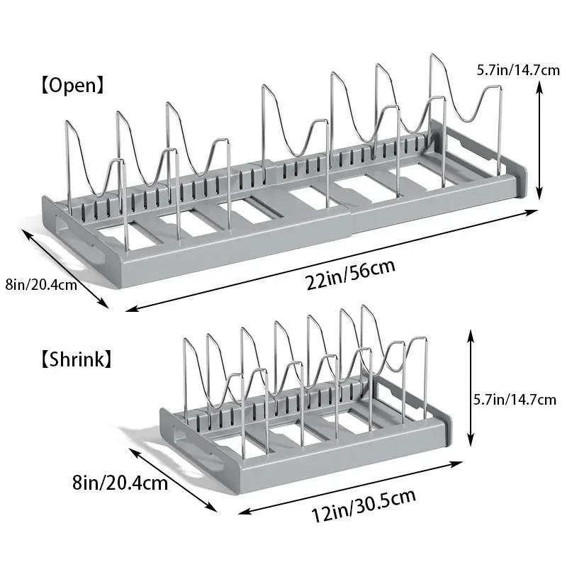Pot Lids Organizer Rack for Cabinet and Countertop