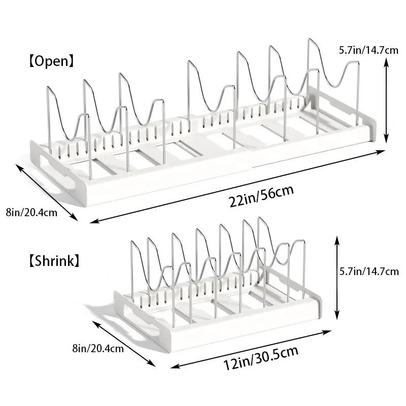 Pot Lids Organizer Rack for Cabinet and Countertop