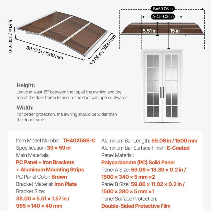 Awnings for Door Entrance,Exterior Front DoorWindow Awnings with Drainage