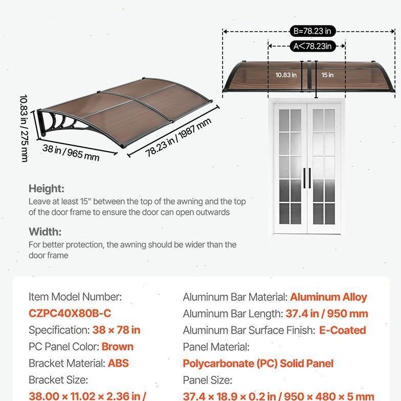 Awnings for Door Entrance,Exterior Front DoorWindow Awnings with Drainage